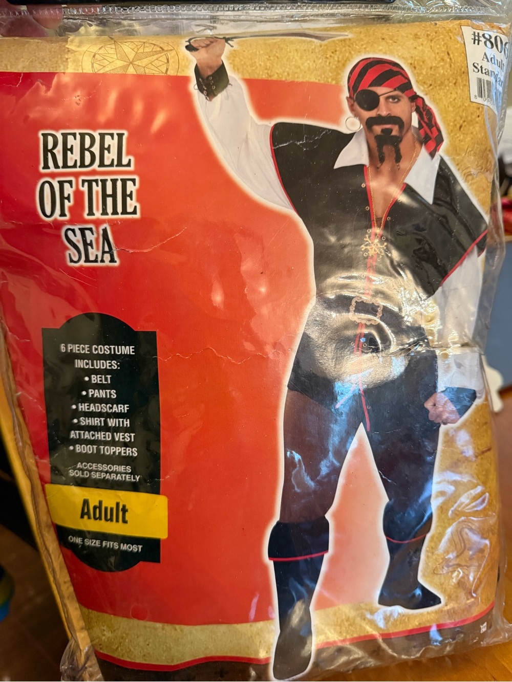 Men’s Rebel of the Sea Pirate Costume - Black & Red